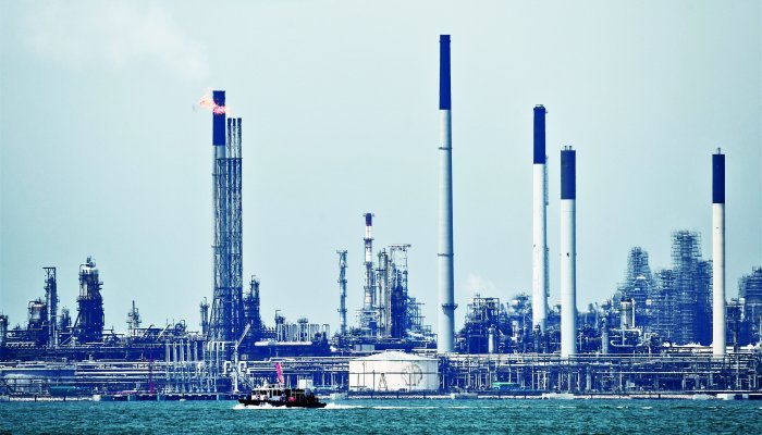 The Bukom Shell refinery off Singapore